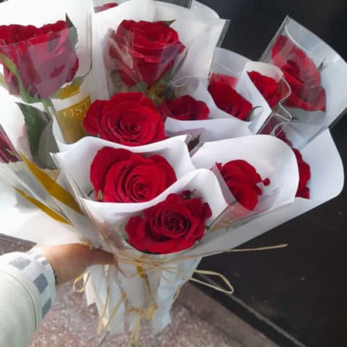 Une rose emballés